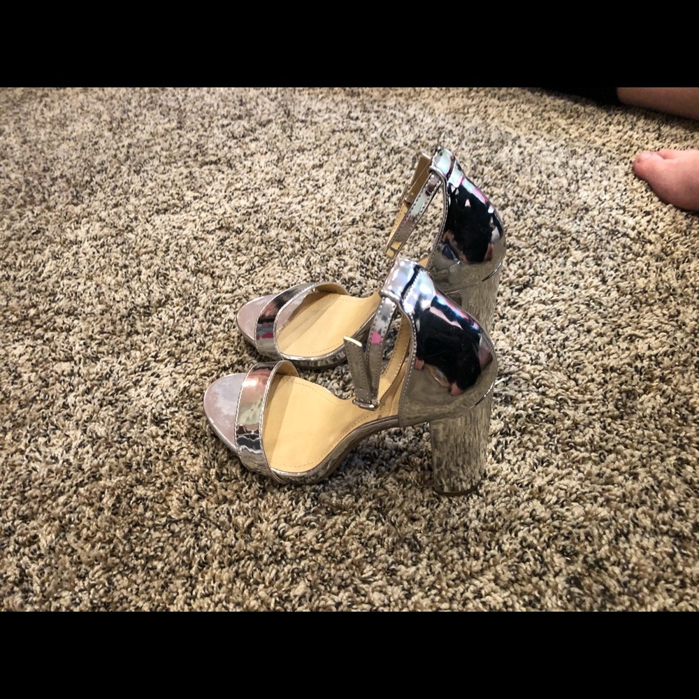 Silver high heels